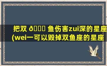 把双 🕊 鱼伤害zui
深的星座(wei一
可以毁掉双鱼座的星座)
